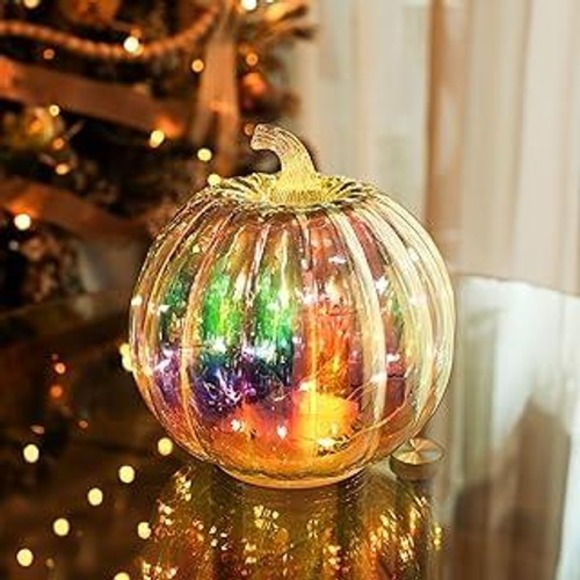 hvfun Other - hvfun Colorful Mercury Glass Pumpkin with Built-in LED Light and Timer NEW